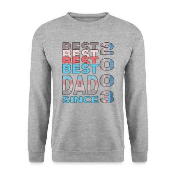 Bester Papa der Welt seit 2003 Vatertag Geburtstag - Unisex Pullover - Weißgrau meliert - Vorne - Alina (178cm) & Michal (187cm)