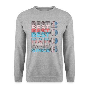 Bester Papa der Welt seit 2006 Vatertag - Unisex Pullover - Weißgrau meliert - Vorne - Alina (178cm) & Michal (187cm)