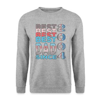 Bester Papa der Welt seit 2004 Vatertag Geburtstag - Unisex Pullover - Weißgrau meliert - Vorne - Alina (178cm) & Michal (187cm)