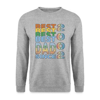 Bester Papa der Welt seit 2002 Vatertag - Unisex Pullover - Weißgrau meliert - Vorne - Alina (178cm) & Michal (187cm)