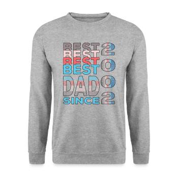 Bester Papa der Welt seit 2002 Vatertag - Unisex Pullover - Weißgrau meliert - Vorne - Alina (178cm) & Michal (187cm)