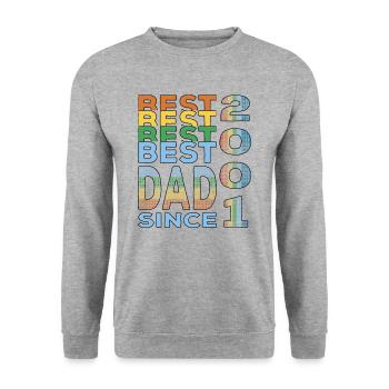 Meilleur papa du monde depuis 2001 Fête des Pères - Sweat-shirt Unisexe - gris chiné - Devant - Alina (178cm) & Michal (187cm)