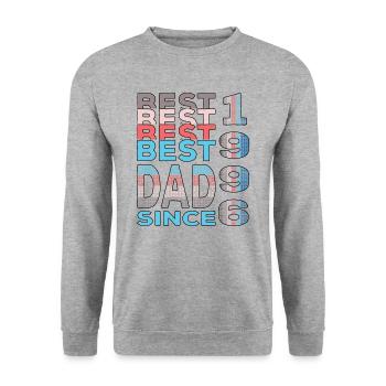 Bester Papa der Welt seit 1996 Vatertag - Unisex Pullover - Weißgrau meliert - Vorne - Alina (178cm) & Michal (187cm)