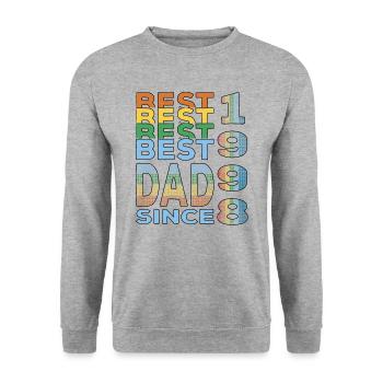 Bester Papa der Welt seit 1998 Vatertag - Unisex Pullover - Weißgrau meliert - Vorne - Alina (178cm) & Michal (187cm)