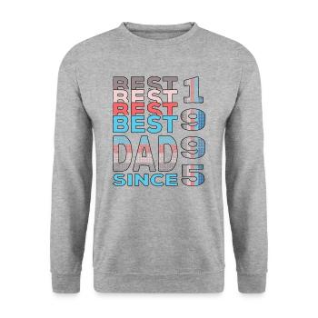Bester Papa der Welt seit 1995 Vatertag - Unisex Pullover - Weißgrau meliert - Vorne - Alina (178cm) & Michal (187cm)