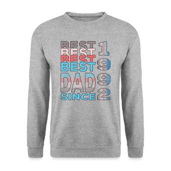 Bester Papa der Welt seit 1992 Vatertag - Unisex Pullover - Weißgrau meliert - Vorne - Alina (178cm) & Michal (187cm)