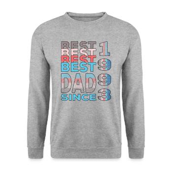 Meilleur papa du monde depuis 1993 Fête des Pères - Sweat-shirt Unisexe - gris chiné - Devant - Alina (178cm) & Michal (187cm)