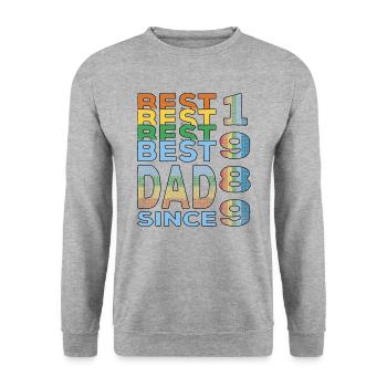 Bester Papa der Welt seit 1989 Vatertag - Unisex Pullover - Weißgrau meliert - Vorne - Alina (178cm) & Michal (187cm)