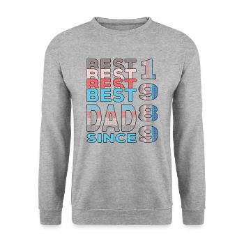 Bester Papa der Welt seit 1989 Vatertag - Unisex Pullover - Weißgrau meliert - Vorne - Alina (178cm) & Michal (187cm)
