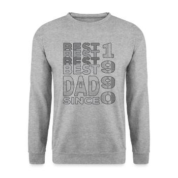 Bester Papa der Welt seit 1990 Vatertag - Unisex Pullover - Weißgrau meliert - Vorne - Alina (178cm) & Michal (187cm)