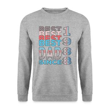 Bester Papa der Welt seit 1988 Vatertag - Unisex Pullover - Weißgrau meliert - Vorne - Alina (178cm) & Michal (187cm)