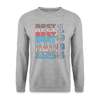 Bester Papa der Welt seit 1985 Vatertag - Unisex Pullover - Weißgrau meliert - Vorne - Alina (178cm) & Michal (187cm)