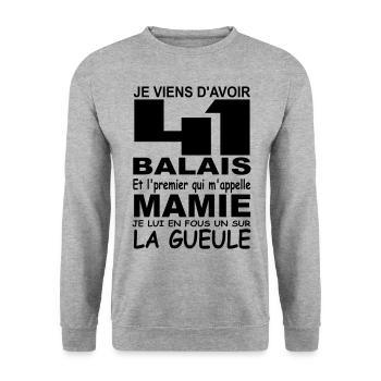 41 ans / anniversaire 41 ans / cadeau 41 ans - Sweat-shirt Unisexe - gris chiné - Devant - Alina (178cm) & Michal (187cm)
