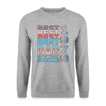 Best dad in the world since 1979 Father's Day birthday - Unisex Sweatshirt - salt & pepper - Front - Alina (178cm) & Michal (187cm)