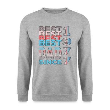 Bester Papa der Welt seit 1977 Vatertag Geburtstag - Unisex Pullover - Weißgrau meliert - Vorne - Alina (178cm) & Michal (187cm)