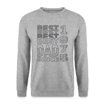 Meilleur papa du monde depuis 1975 anniversaire de la fête des pères - Sweat-shirt Unisexe - gris chiné - Devant - Alina (178cm) & Michal (187cm)