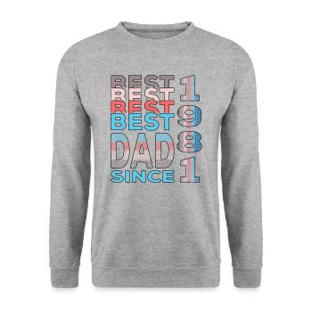 Bester Papa der Welt seit 1981 Vatertag - Unisex Pullover - Weißgrau meliert - Vorne - Alina (178cm) & Michal (187cm)