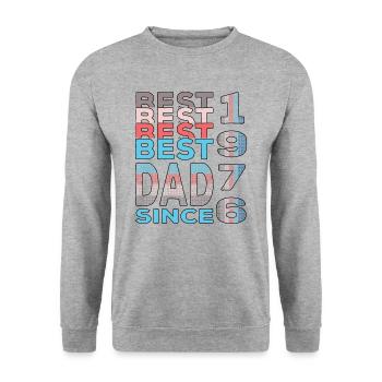 Best dad in the world since 1976 Father's Day birthday - Unisex Sweatshirt - salt & pepper - Front - Alina (178cm) & Michal (187cm)