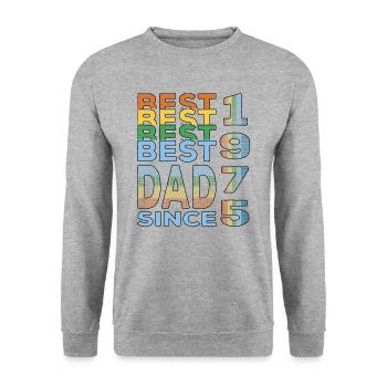 Meilleur papa du monde depuis 1975 anniversaire de la fête des pères - Sweat-shirt Unisexe - gris chiné - Devant - Alina (178cm) & Michal (187cm)