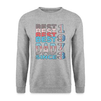 Meilleur papa du monde depuis 1973 anniversaire de la fête des pères - Sweat-shirt Unisexe - gris chiné - Devant - Alina (178cm) & Michal (187cm)