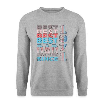 Bester Papa der Welt seit 1971 Vatertag Geburtstag - Unisex Pullover - Weißgrau meliert - Vorne - Alina (178cm) & Michal (187cm)