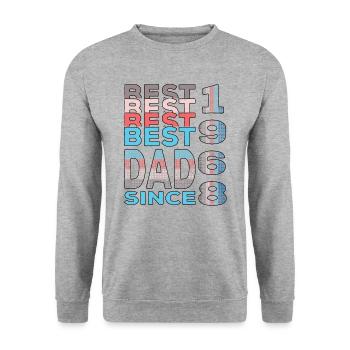 Bester Papa der Welt seit 1968 Vatertag Geburtstag - Unisex Pullover - Weißgrau meliert - Vorne - Alina (178cm) & Michal (187cm)