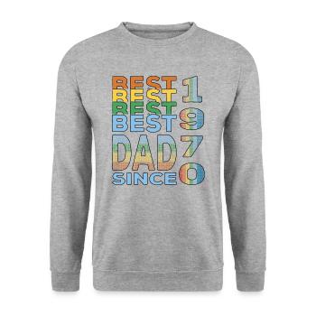 Best dad in the world since 1970 Father's Day birthday - Unisex Sweatshirt - salt & pepper - Front - Alina (178cm) & Michal (187cm)