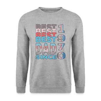Best dad in the world since 1970 Father's Day birthday - Unisex Sweatshirt - salt & pepper - Front - Alina (178cm) & Michal (187cm)