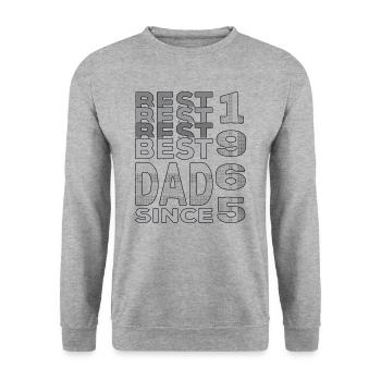 Bester Papa der Welt seit 1965 Vatertag - Unisex Pullover - Weißgrau meliert - Vorne - Alina (178cm) & Michal (187cm)