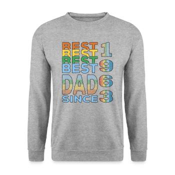Best dad in the world since 1963 Father's Day - Unisex Sweatshirt - salt & pepper - Front - Alina (178cm) & Michal (187cm)