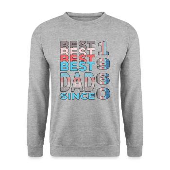 Bester Papa der Welt seit 1960 Vatertag - Unisex Pullover - Weißgrau meliert - Vorne - Alina (178cm) & Michal (187cm)