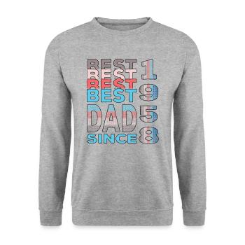 Bester Papa der Welt seit 1958 Vatertag Geburtstag - Unisex Pullover - Weißgrau meliert - Vorne - Alina (178cm) & Michal (187cm)