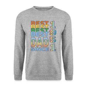 Bester Papa der Welt seit 1951 Vatertag - Unisex Pullover - Weißgrau meliert - Vorne - Alina (178cm) & Michal (187cm)