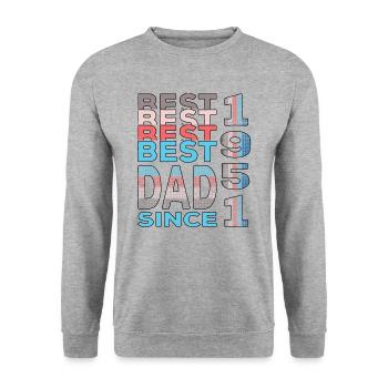 Bester Papa der Welt seit 1951 Vatertag - Unisex Pullover - Weißgrau meliert - Vorne - Alina (178cm) & Michal (187cm)