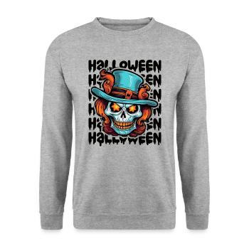 Design d’Halloween effrayant pour la prochaine fête - Sweat-shirt Unisexe - gris chiné - Devant - Alina (178cm) & Michal (187cm)