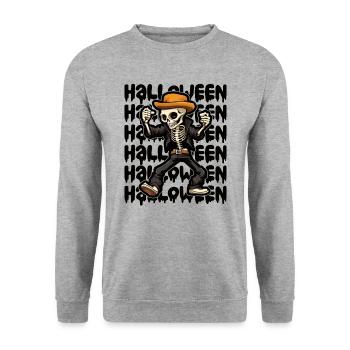 Design d’Halloween effrayant pour la prochaine fête - Sweat-shirt Unisexe - gris chiné - Devant - Alina (178cm) & Michal (187cm)