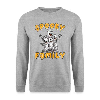 Halloween Spooky Family für die nächste Party - Unisex Pullover - Weißgrau meliert - Vorne - Alina (178cm) & Michal (187cm)