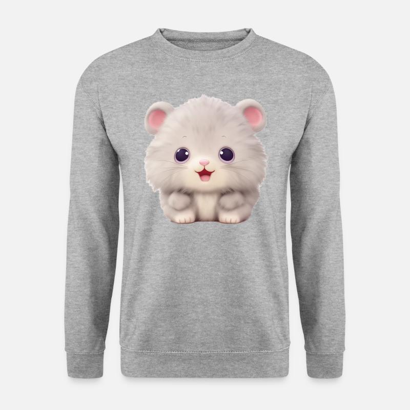 Cute Animal - Unisex Pullover - Weißgrau meliert