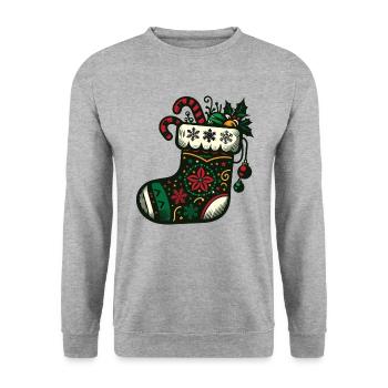 Christmas Stocking - Unisex Sweatshirt - salt & pepper - Front - Alina (178cm) & Michal (187cm)