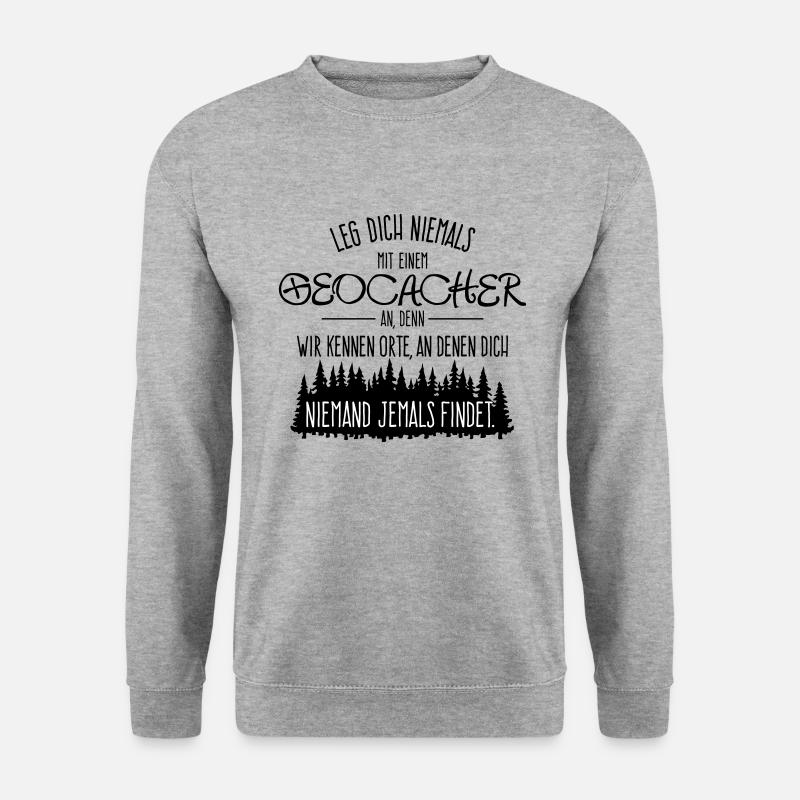 Geocacher Geocaching Schatzsuche Rätsel Geschenke - Unisex Pullover - Weißgrau meliert