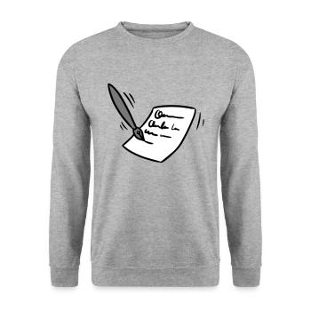 Letter fountain pen Letter ink pen gift idea - Unisex Sweatshirt - salt & pepper - Front - Alina (178cm) & Michal (187cm)