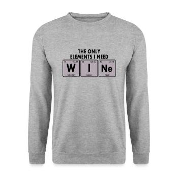 Wein - Chemische Formel - Unisex Pullover - Weißgrau meliert - Vorne - Alina (178cm) & Michal (187cm)