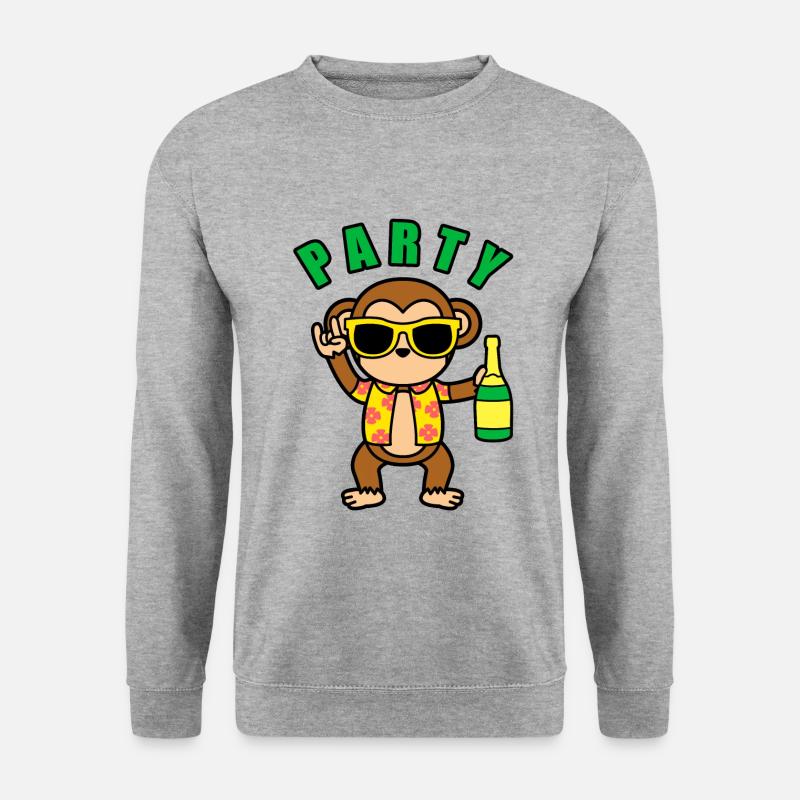 PARTY Affe - Unisex Pullover - Weißgrau meliert