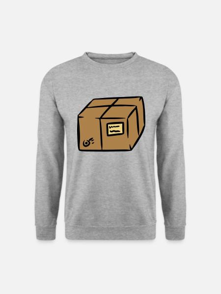 Paket package paquet Paketpost postman Sendung - Unisex Pullover - Weißgrau meliert