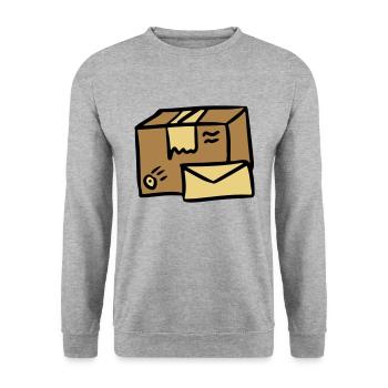 Mail mail package letter delivery package letter - Unisex Sweatshirt - salt & pepper - Front - Alina (178cm) & Michal (187cm)