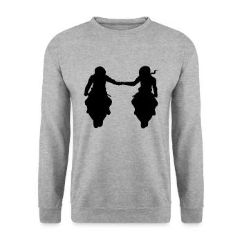 Bikercouple super sportsman couple couple motorcycle - Unisex Sweatshirt - salt & pepper - Front - Alina (178cm) & Michal (187cm)