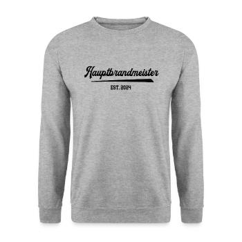 Hauptbrandmeister Feuerwehr 2024 FFW Ausbildung - Unisex Pullover - Weißgrau meliert - Vorne - Alina (178cm) & Michal (187cm)