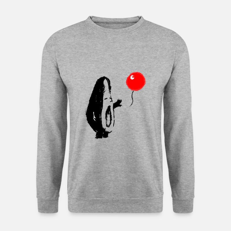 Avocado Es ist Kunst Obst Luftballon Geschenk - Unisex Pullover - Weißgrau meliert