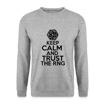 Dice RNG RPG Role-playing Dungeon Funny Gift - Unisex Sweatshirt - salt & pepper - Front - Alina (178cm) & Michal (187cm)