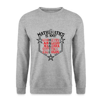 Cadeau de blague math math prof enseignant - Sweat-shirt Unisexe - gris chiné - Devant - Alina (178cm) & Michal (187cm)